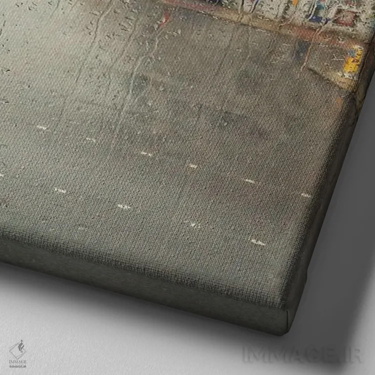 تابلو بارانهای آوریل اثر کاسیا بک - نمای نزدیک بافت بوم