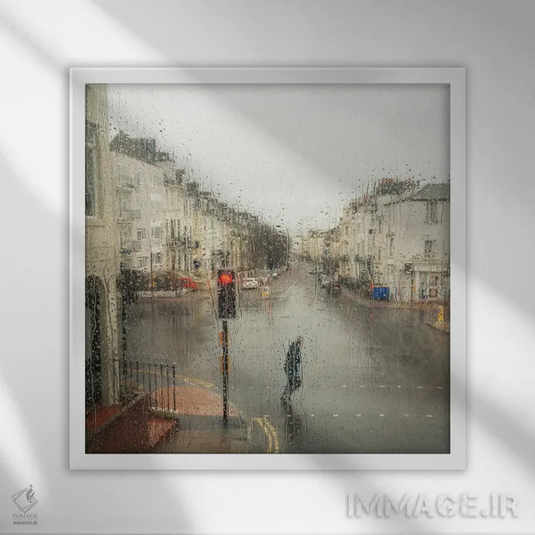 تابلو بارانهای آوریل اثر کاسیا بک - نمای قابدار سفید
