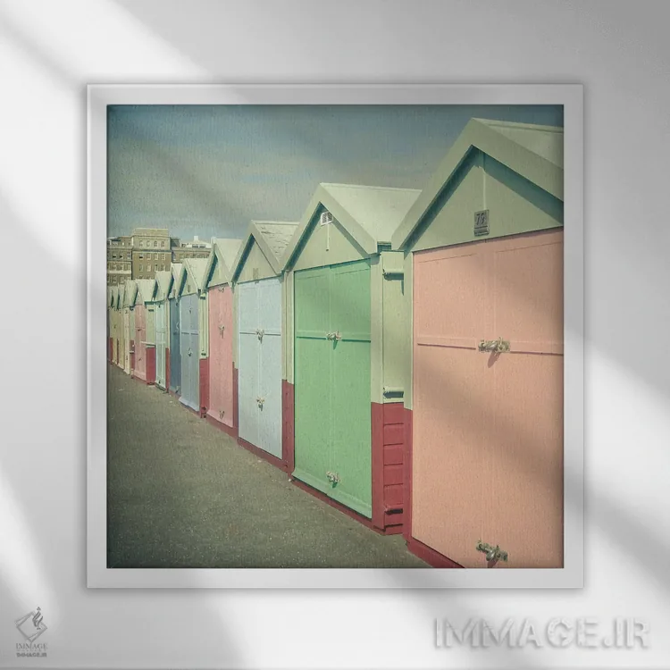 تابلو ساحل دریا اثر کاسیا بک - نمای قابدار سفید