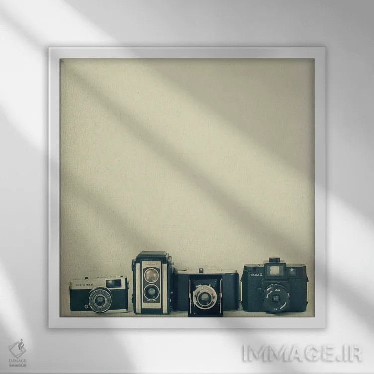 تابلو مجموعه دوربینها اثر کاسیا بک - نمای قابدار سفید