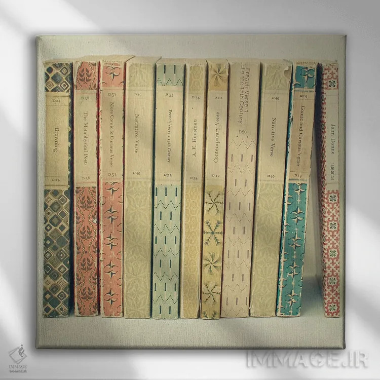 تابلو کتابهای قدیمی اثر کاسیا بک - نمای روبهرو روی دیوار