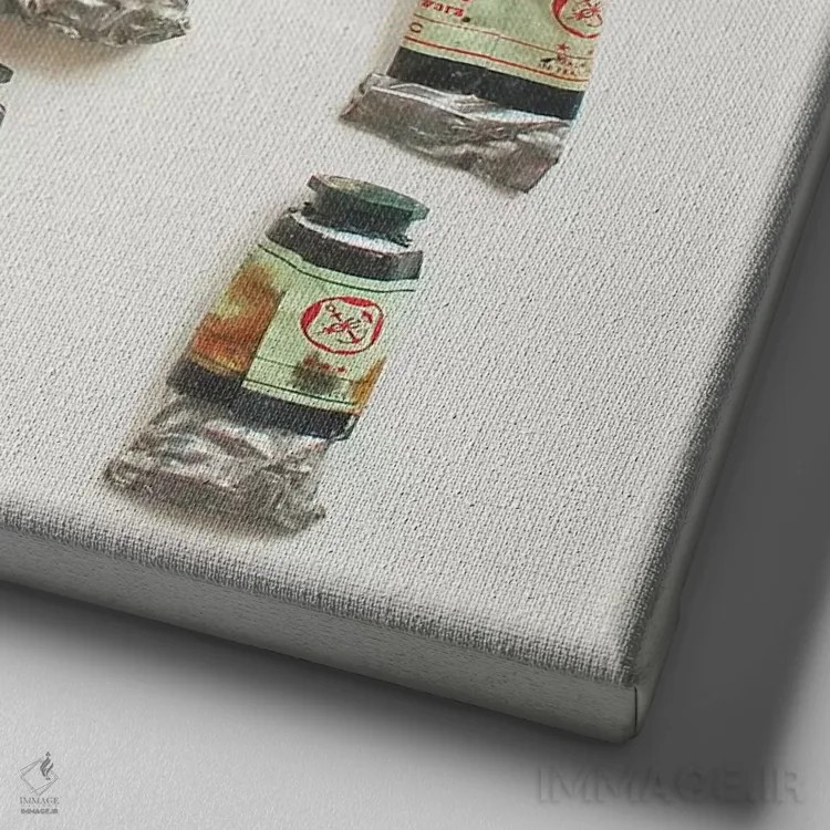 تابلو روغنها (رنگ روغنی) اثر کاسیا بک - نمای نزدیک بافت بوم