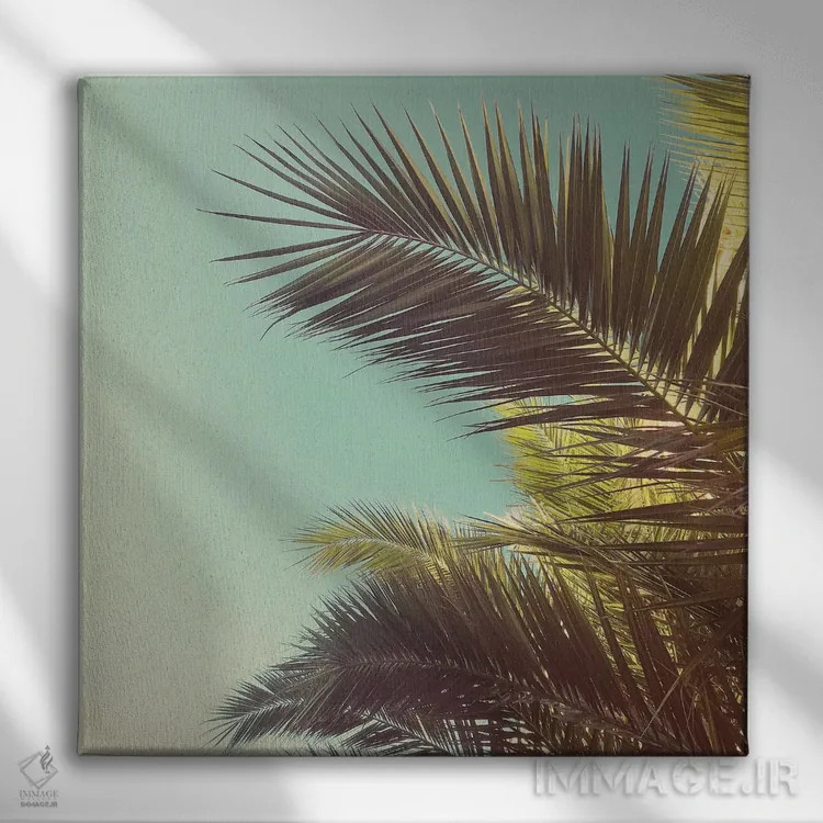 تابلو نخلهای پاییزی اثر کاسیا بک - نمای روبهرو روی دیوار