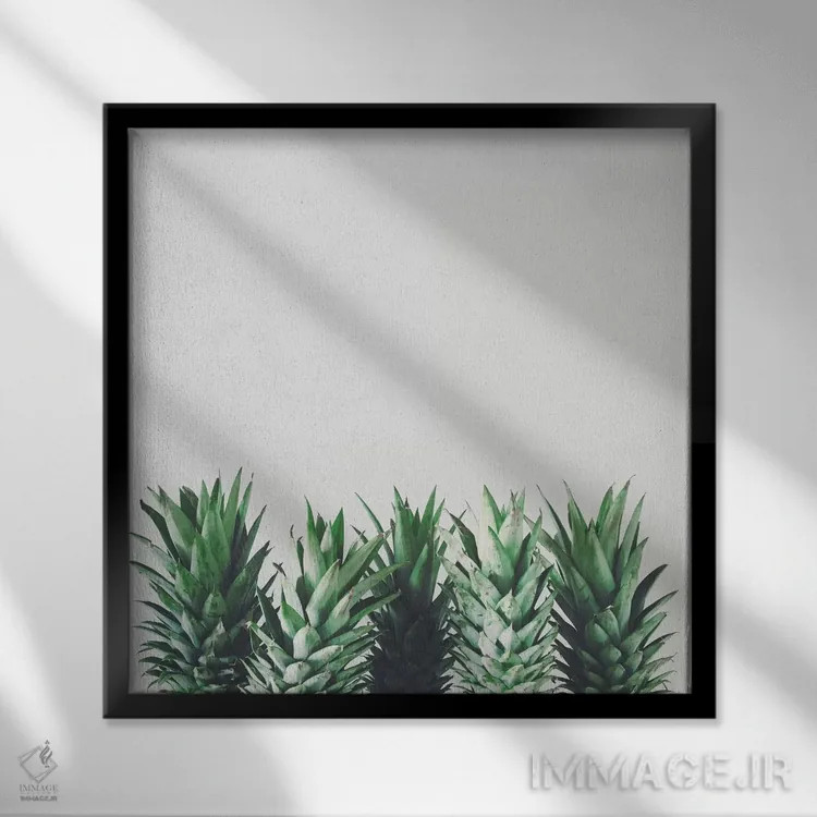 تابلو برگهای آناناس اثر کاسیا بک - نمای قابدار مشکی