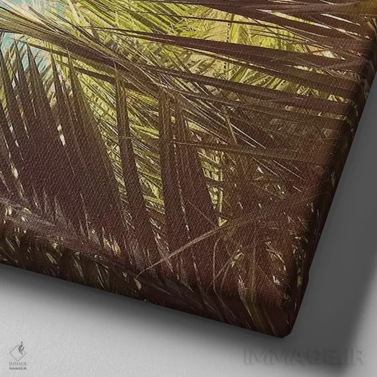 تابلو نخلهای پاییزی اثر کاسیا بک - نمای نزدیک بافت بوم