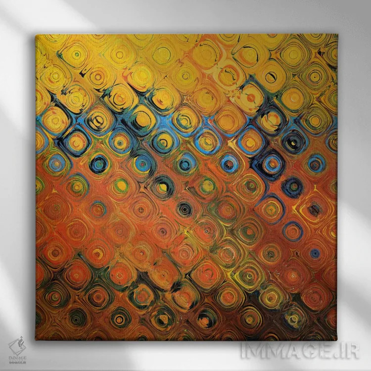 تابلو حباب سایبان طلایی اثر هنرمند ناشناس - نمای روبهرو روی دیوار