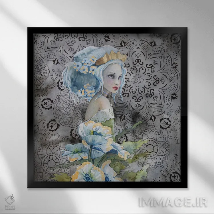 تابلو الن (نام دخترانه) اثر کریس جیمز - نمای قابدار مشکی