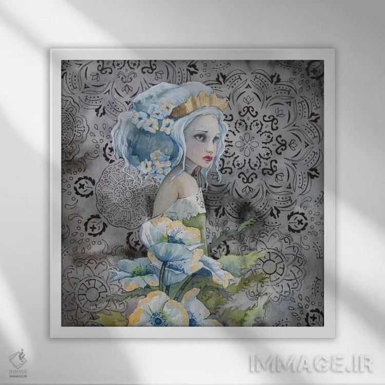 تابلو الن (نام دخترانه) اثر کریس جیمز - نمای قابدار سفید