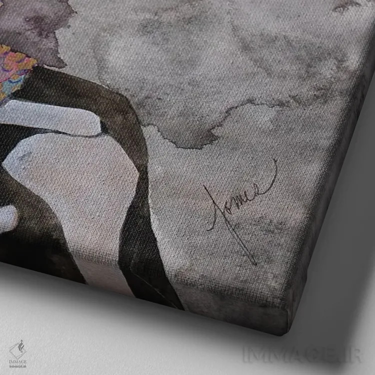 تابلو سینتیا جمجمه قندی (مراسم روز مردگان) اثر کریس جیمز - نمای نزدیک بافت بوم