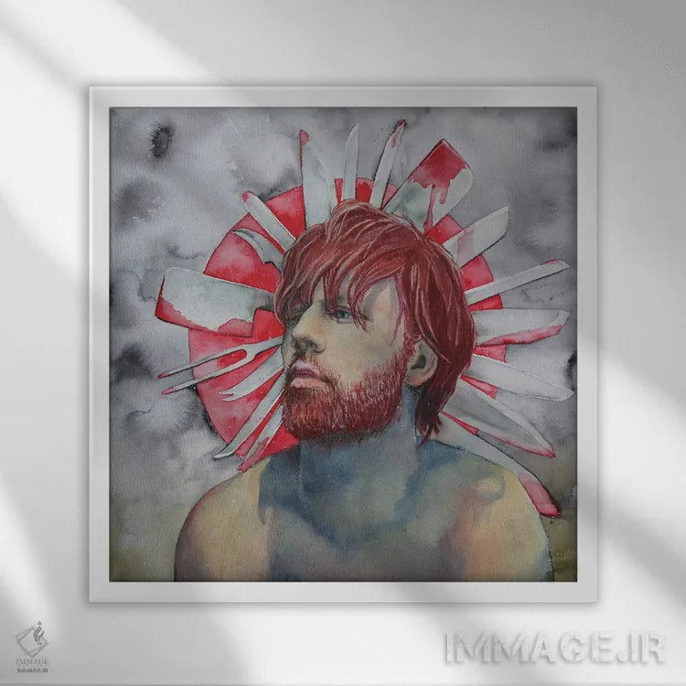 تابلو پنجهها بیرون (الهامگرفته از فیلم) اثر کریس جیمز - نمای قابدار سفید