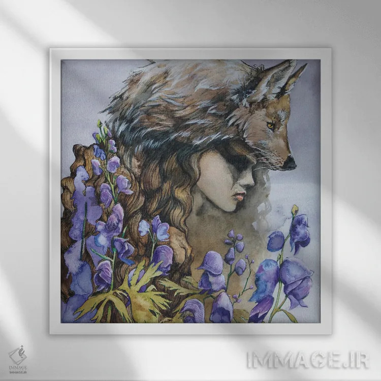 تابلو زهر گرگ (گیاه سمی) اثر کریس جیمز - نمای قابدار سفید