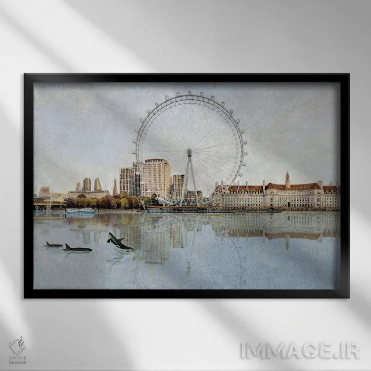 تابلو لندن مراقب توست (شماره دو) اثر کارلوس آریاگا - نمای قابدار مشکی