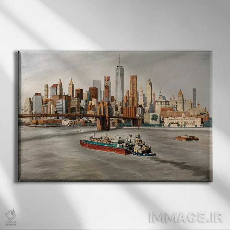 تابلو منهتن پایین جدید اثر کارلوس آریاگا - نمای روبهرو روی دیوار