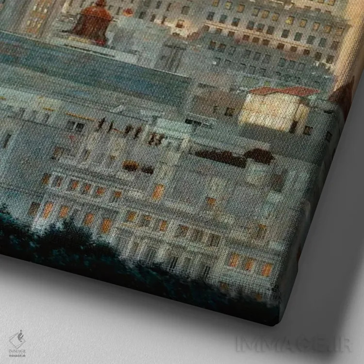 تابلو Madrid,هتل پالاس همیشه، مادرید اثر کارلوس آریاگا - نمای نزدیک بافت بوم