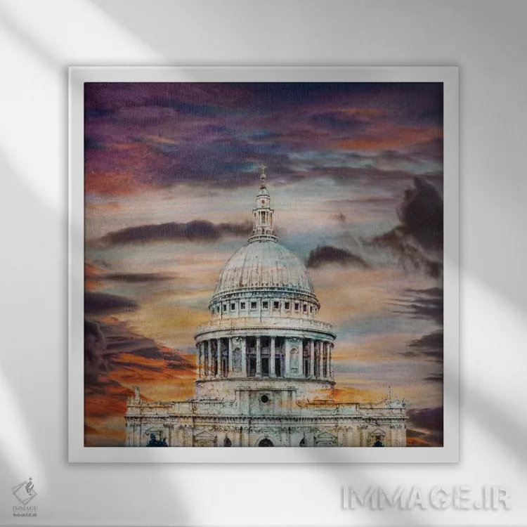 تابلو بهشت سنت پل اثر کارلوس آریاگا - نمای قابدار سفید