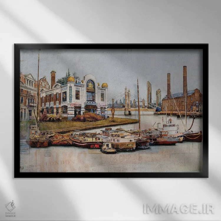 تابلو زرافه چلسی در شهر پس از حادثه اثر کارلوس آریاگا - نمای قابدار مشکی