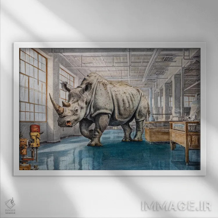 تابلو غرش طبیعت اثر کارلوس آریاگا - نمای قابدار سفید