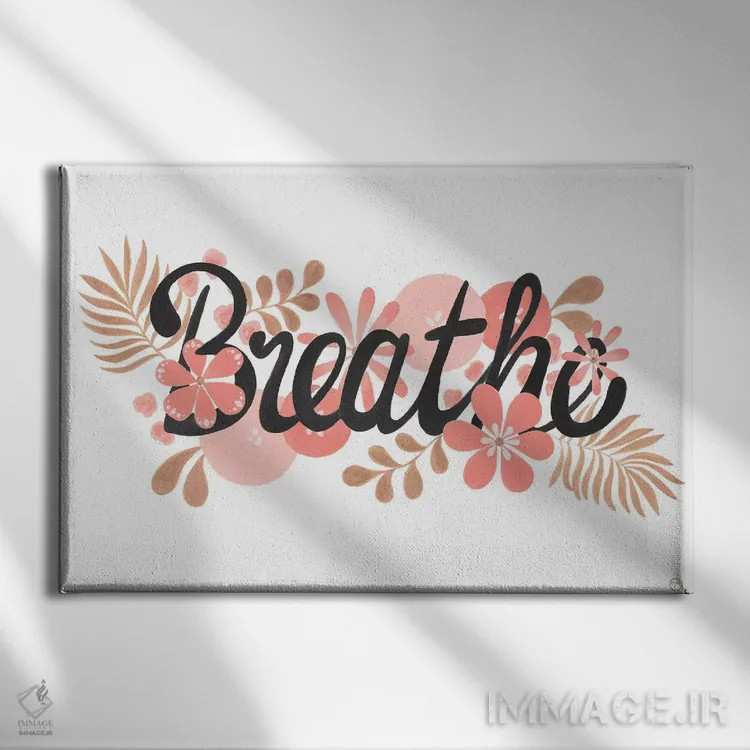 تابلو نفس بکش روی کاغذ سفید با جوهر سیاه اثر کریتینگ تارین - نمای روبهرو روی دیوار