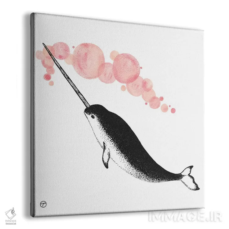 تابلو کاغذ نروال (گونهای وال دریایی) اثر کریتینگ تارین - نمای پرسپکتیو محصول