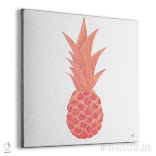 تابلو کاغذ آناناس صورتی با طلایی اثر کریتینگ تارین - نمای پرسپکتیو محصول