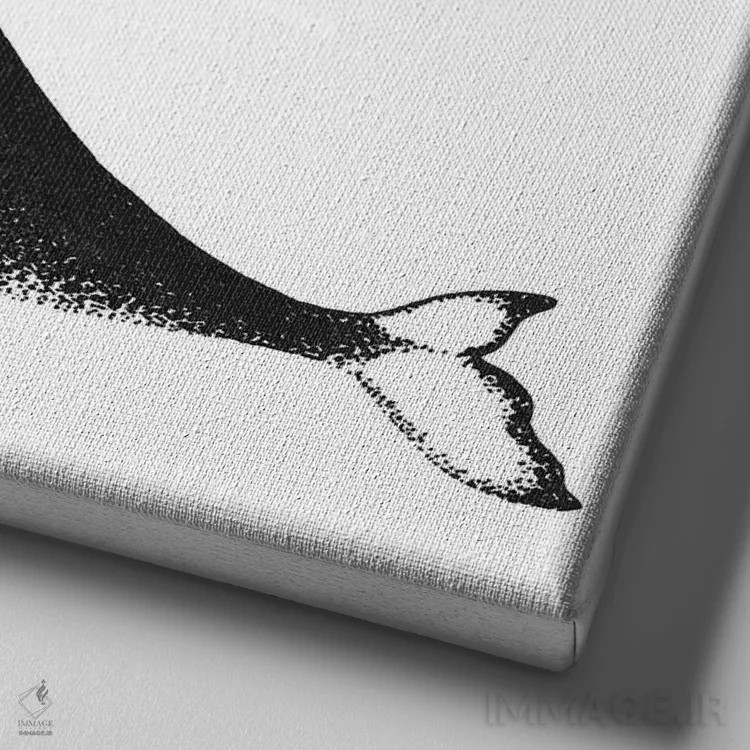 تابلو کاغذ نروال (گونهای وال دریایی) اثر کریتینگ تارین - نمای نزدیک بافت بوم