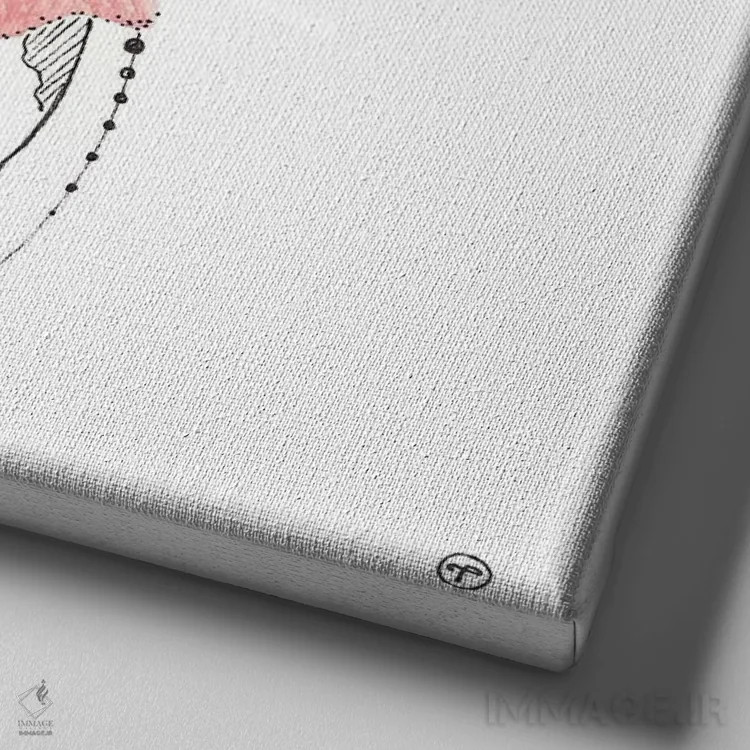 تابلو کاغذ عروس دریایی صورتی اثر کریتینگ تارین - نمای نزدیک بافت بوم