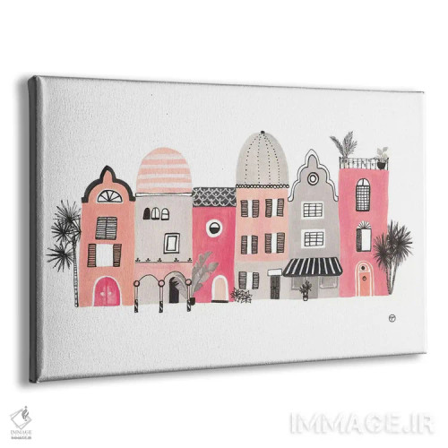 تابلو کاغذ ردیف خانهها اثر کریتینگ تارین - نمای پرسپکتیو محصول