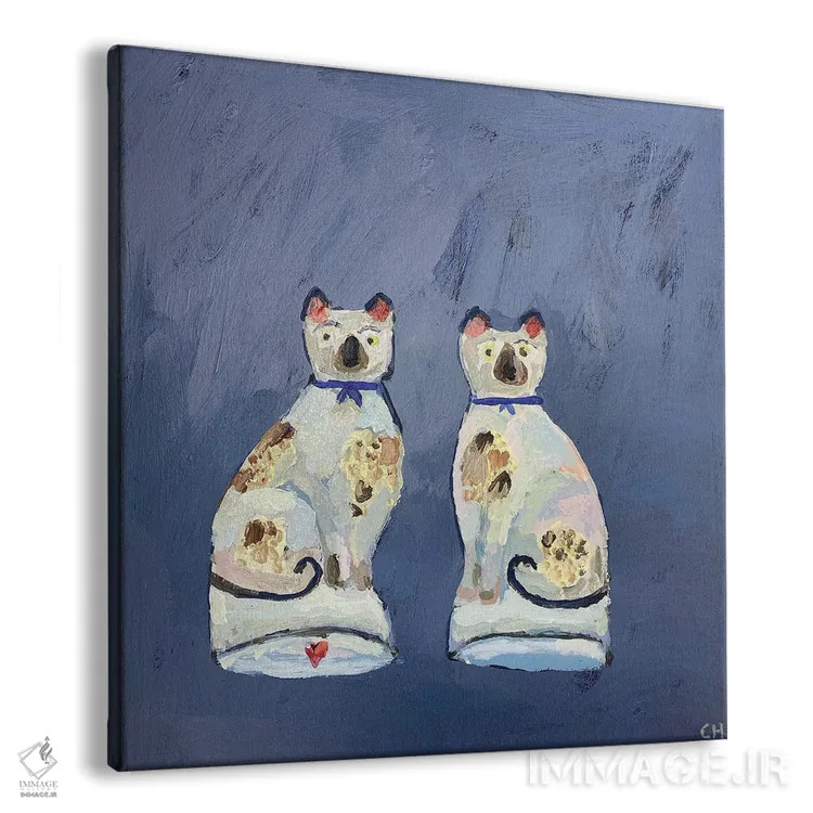 تابلو گربههای چینی اثر شارلوت هاردی - نمای پرسپکتیو محصول