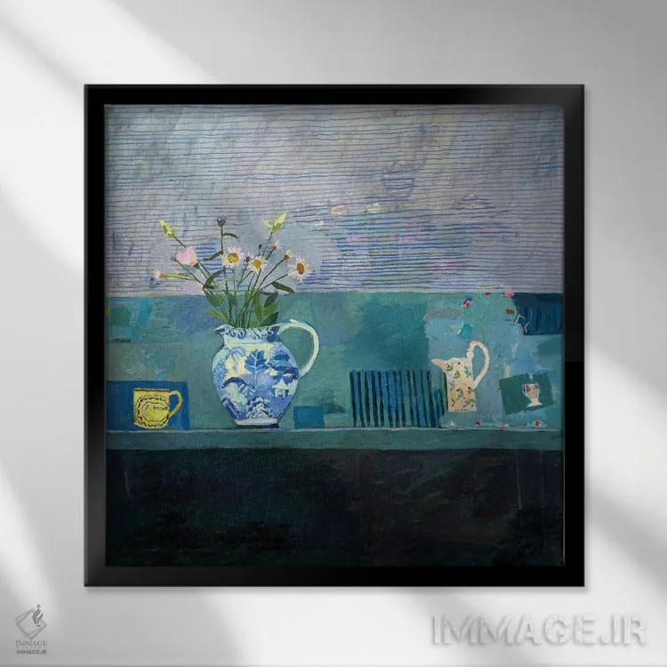 تابلو تخممرغ آبپز برای چای اثر شارلوت هاردی - نمای قابدار مشکی