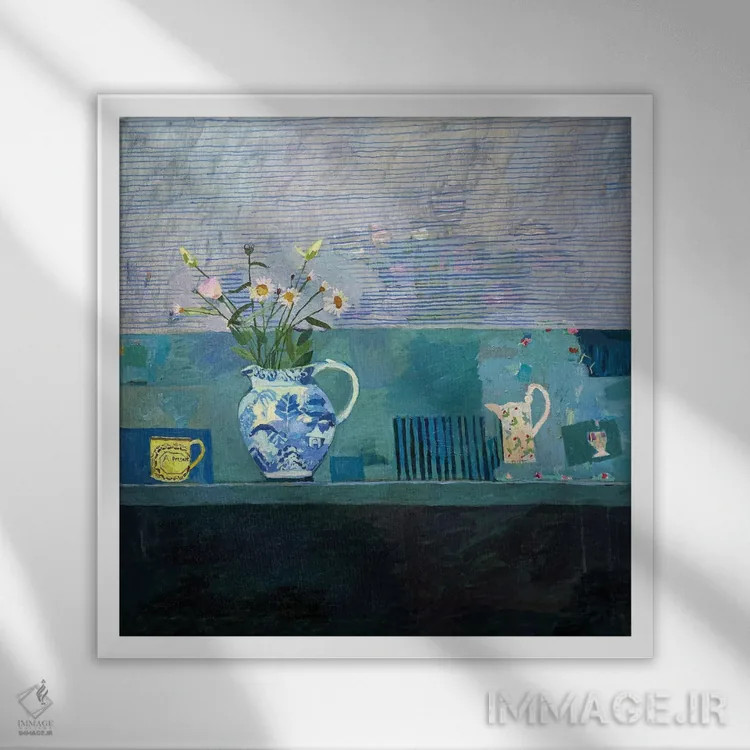 تابلو تخممرغ آبپز برای چای اثر شارلوت هاردی - نمای قابدار سفید