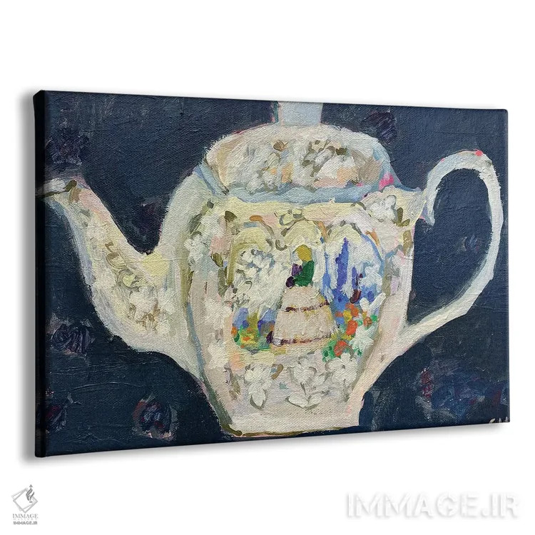 تابلو قوری سرامیکی کرمرنگ اثر شارلوت هاردی - نمای پرسپکتیو محصول