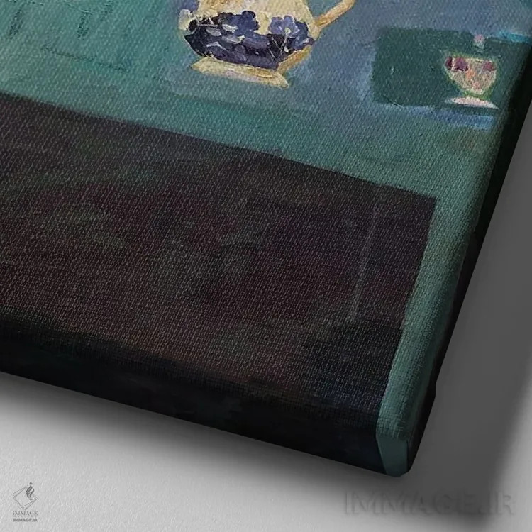 تابلو آبی کورنیش اثر شارلوت هاردی - نمای نزدیک بافت بوم