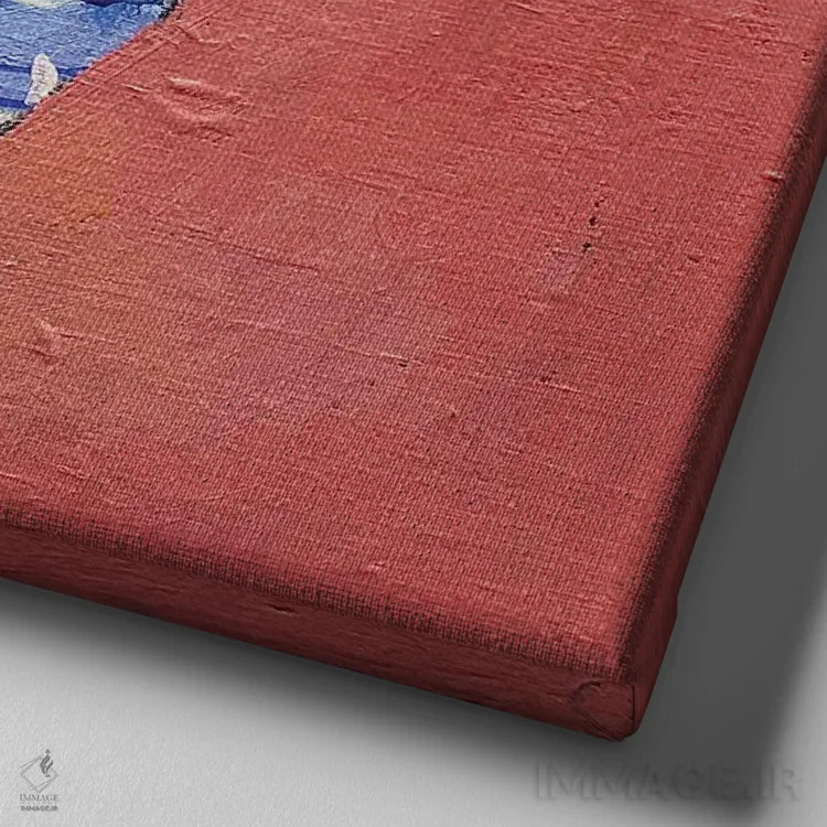 تابلو آبی چرچیل اثر شارلوت هاردی - نمای نزدیک بافت بوم