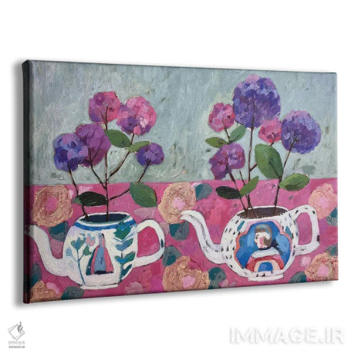 تابلو هورتانسیاها و قوریها اثر شارلوت هاردی - نمای پرسپکتیو محصول