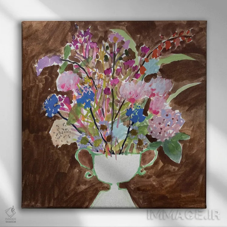 تابلو گلهای کورنوال (بریتانیا) اثر شارلوت هاردی - نمای روبهرو روی دیوار
