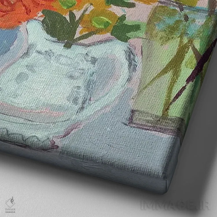 تابلو گیاهان و جانوران اثر شارلوت هاردی - نمای نزدیک بافت بوم