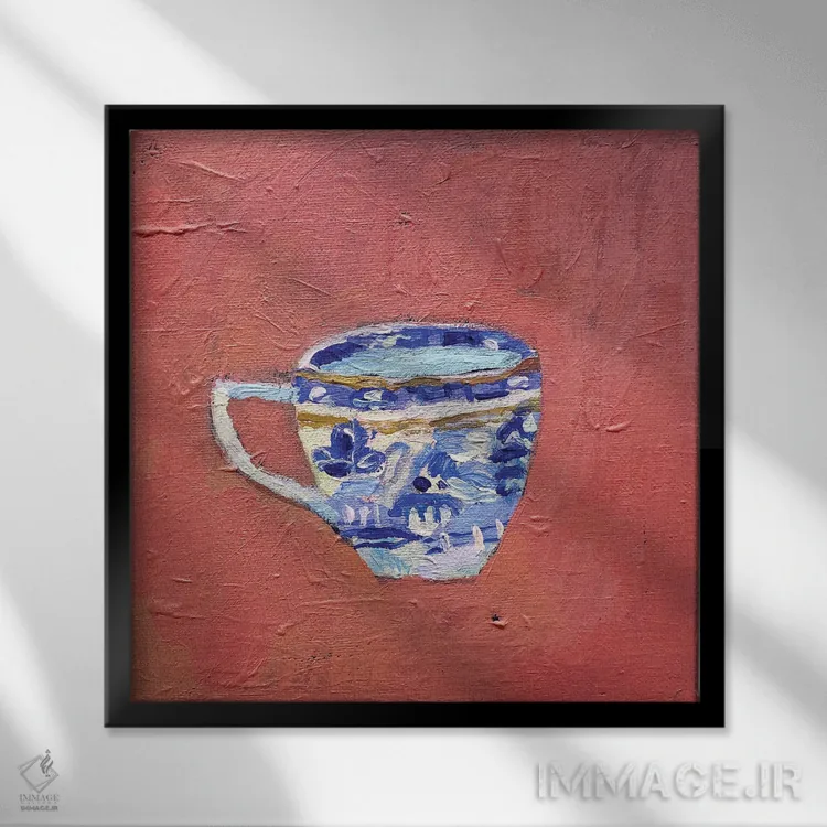 تابلو آبی چرچیل اثر شارلوت هاردی - نمای قابدار مشکی