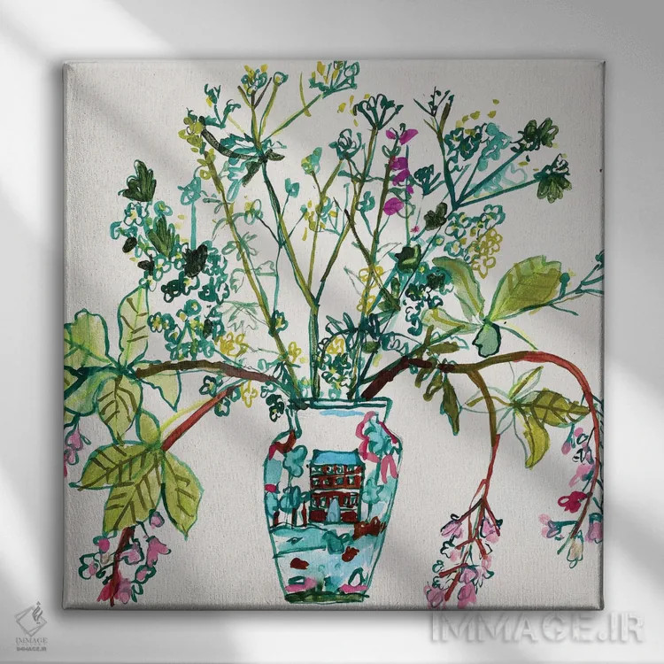 تابلو گلهای درخت شاهبلوط هندی اثر شارلوت هاردی - نمای روبهرو روی دیوار