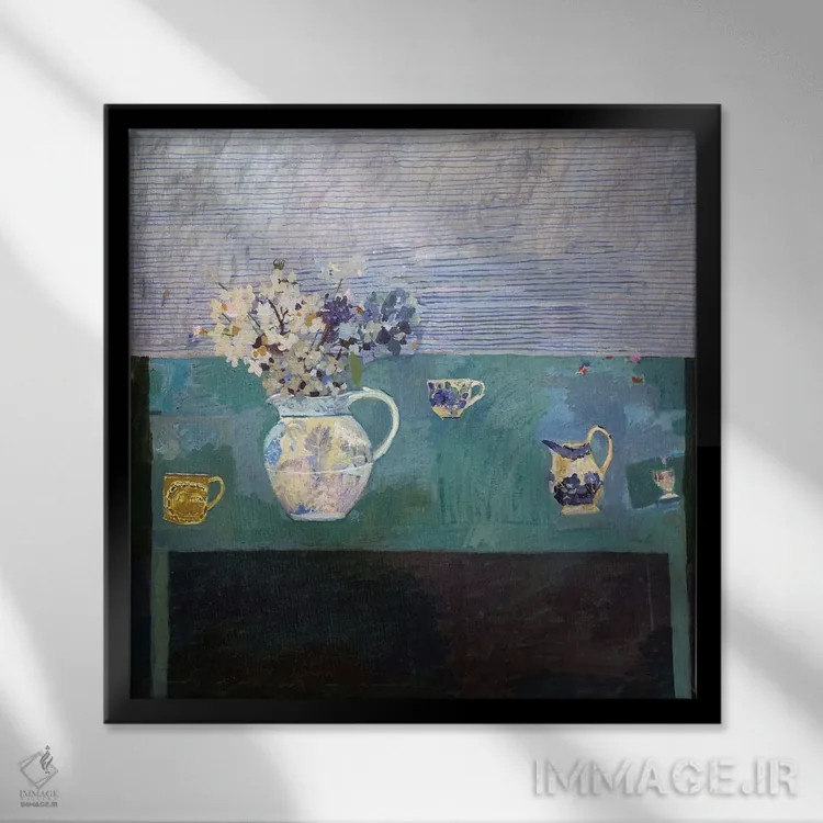 تابلو آبی کورنیش اثر شارلوت هاردی - نمای قابدار مشکی