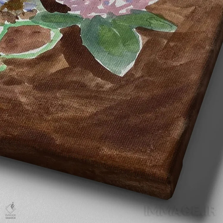 تابلو گلهای کورنوال (بریتانیا) اثر شارلوت هاردی - نمای نزدیک بافت بوم