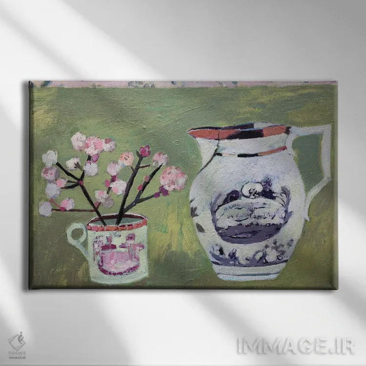 تابلو ویبرنوم ژانویه (نوعی گل) اثر شارلوت هاردی - نمای روبهرو روی دیوار