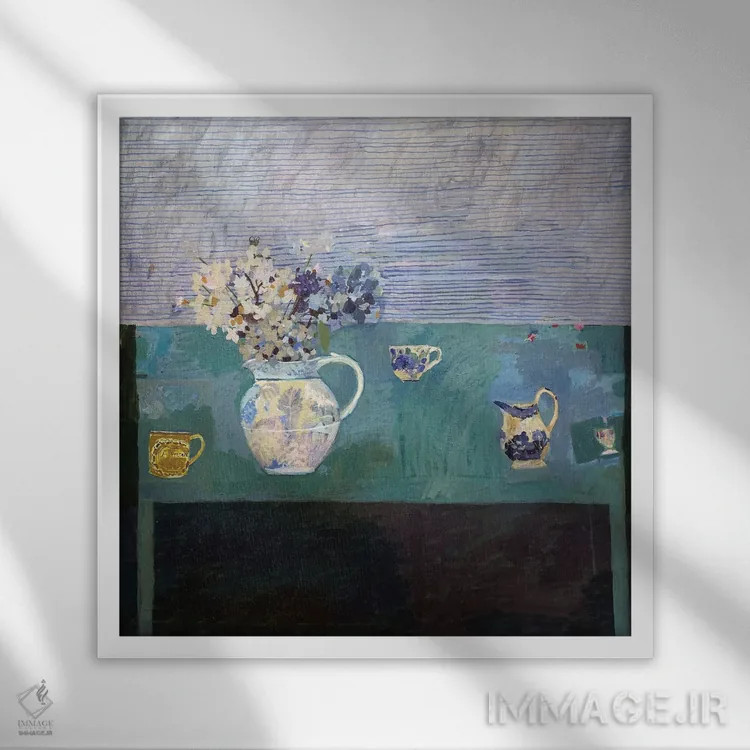 تابلو آبی کورنیش اثر شارلوت هاردی - نمای قابدار سفید