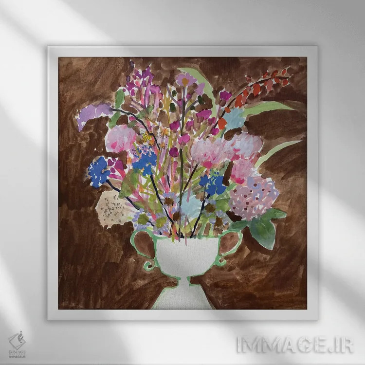 تابلو گلهای کورنوال (بریتانیا) اثر شارلوت هاردی - نمای قابدار سفید