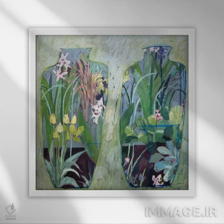 تابلو سبز بهارگونه اثر شارلوت هاردی - نمای قابدار سفید