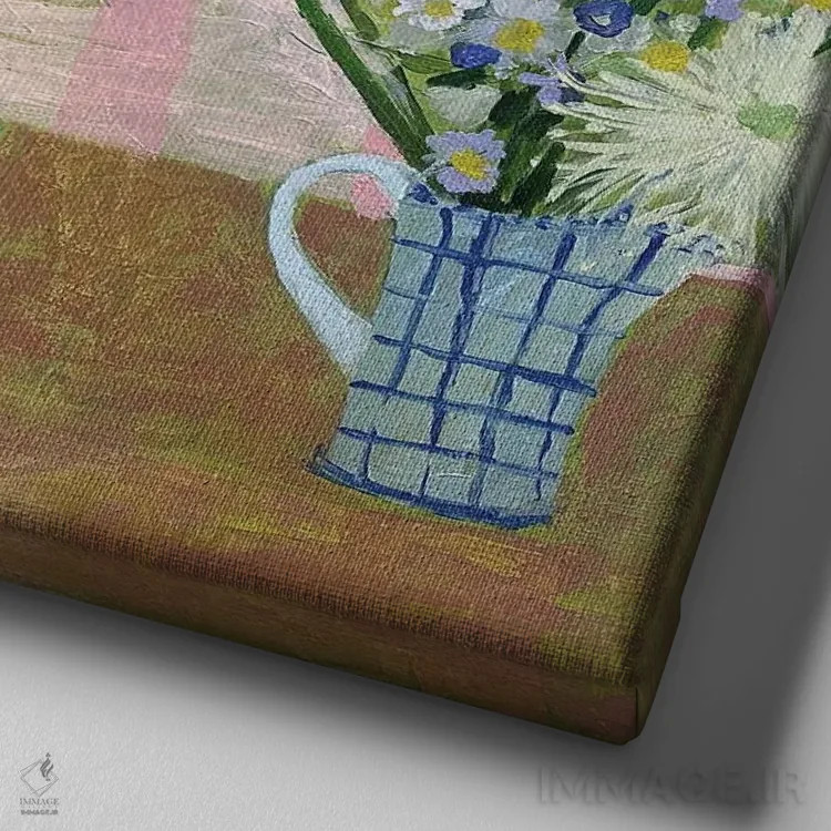 تابلو ستارهایها و داوودیها (انواع گل) اثر شارلوت هاردی - نمای نزدیک بافت بوم