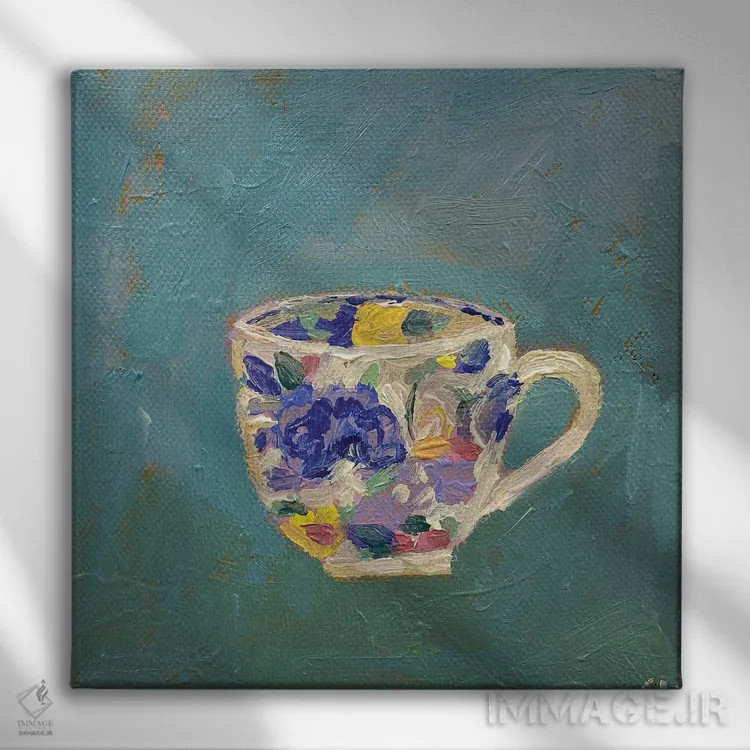 تابلو فنجان چای میسون اثر شارلوت هاردی - نمای روبهرو روی دیوار