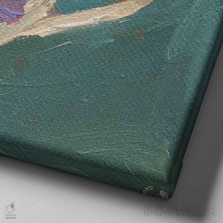 تابلو فنجان چای میسون اثر شارلوت هاردی - نمای نزدیک بافت بوم