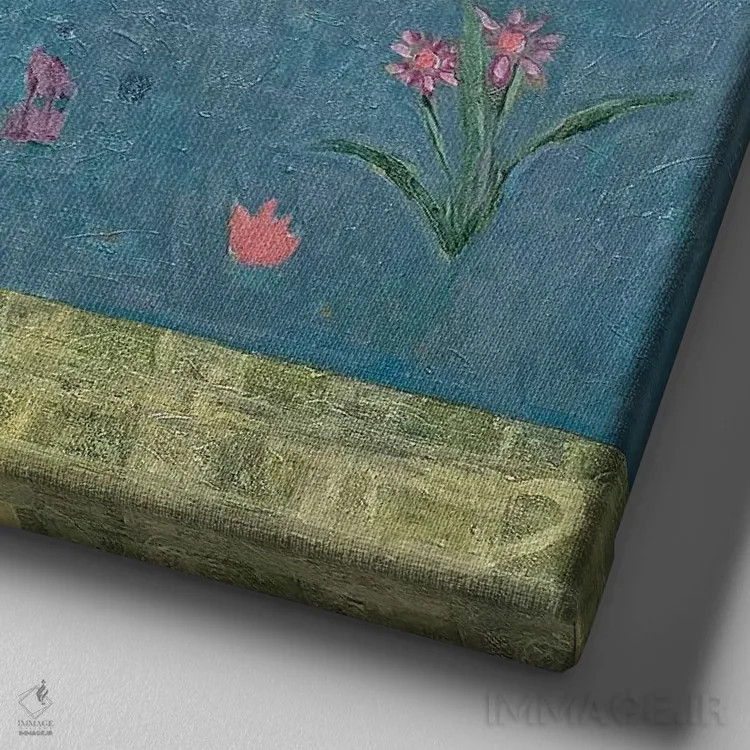 تابلو بهارِ به زینتی اثر شارلوت هاردی - نمای نزدیک بافت بوم