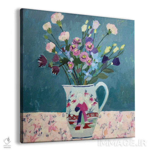 تابلو میخکهای صورتی (نوعی گل) اثر شارلوت هاردی - نمای پرسپکتیو محصول