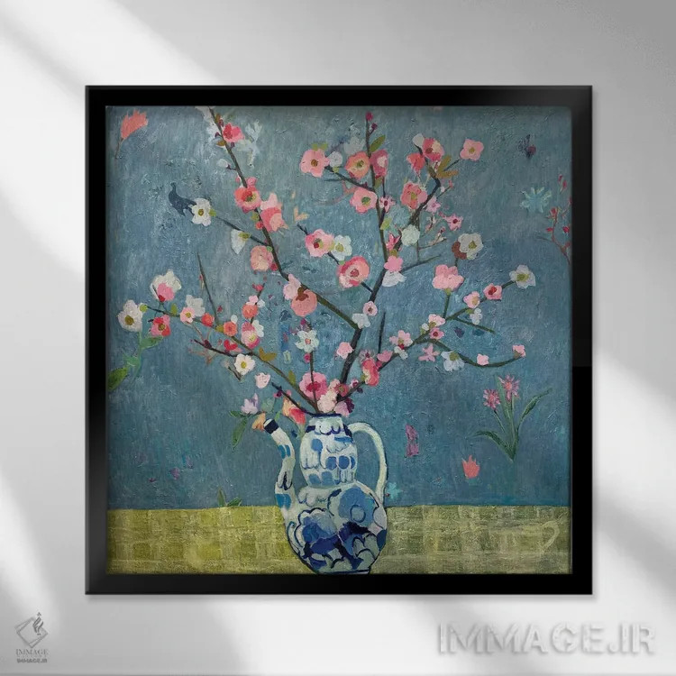 تابلو بهارِ به زینتی اثر شارلوت هاردی - نمای قابدار مشکی